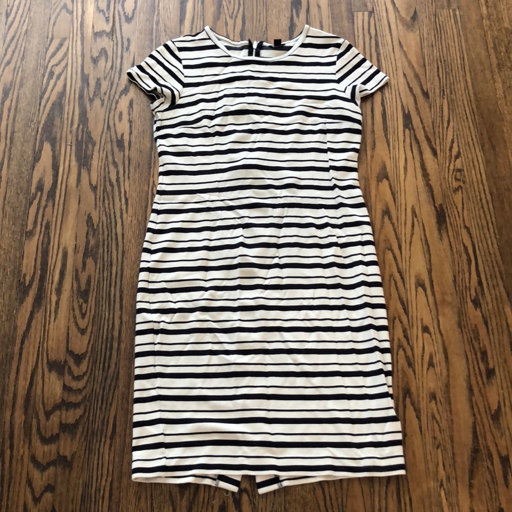 Ann Taylor - Size L - Blue + White Striped Dress